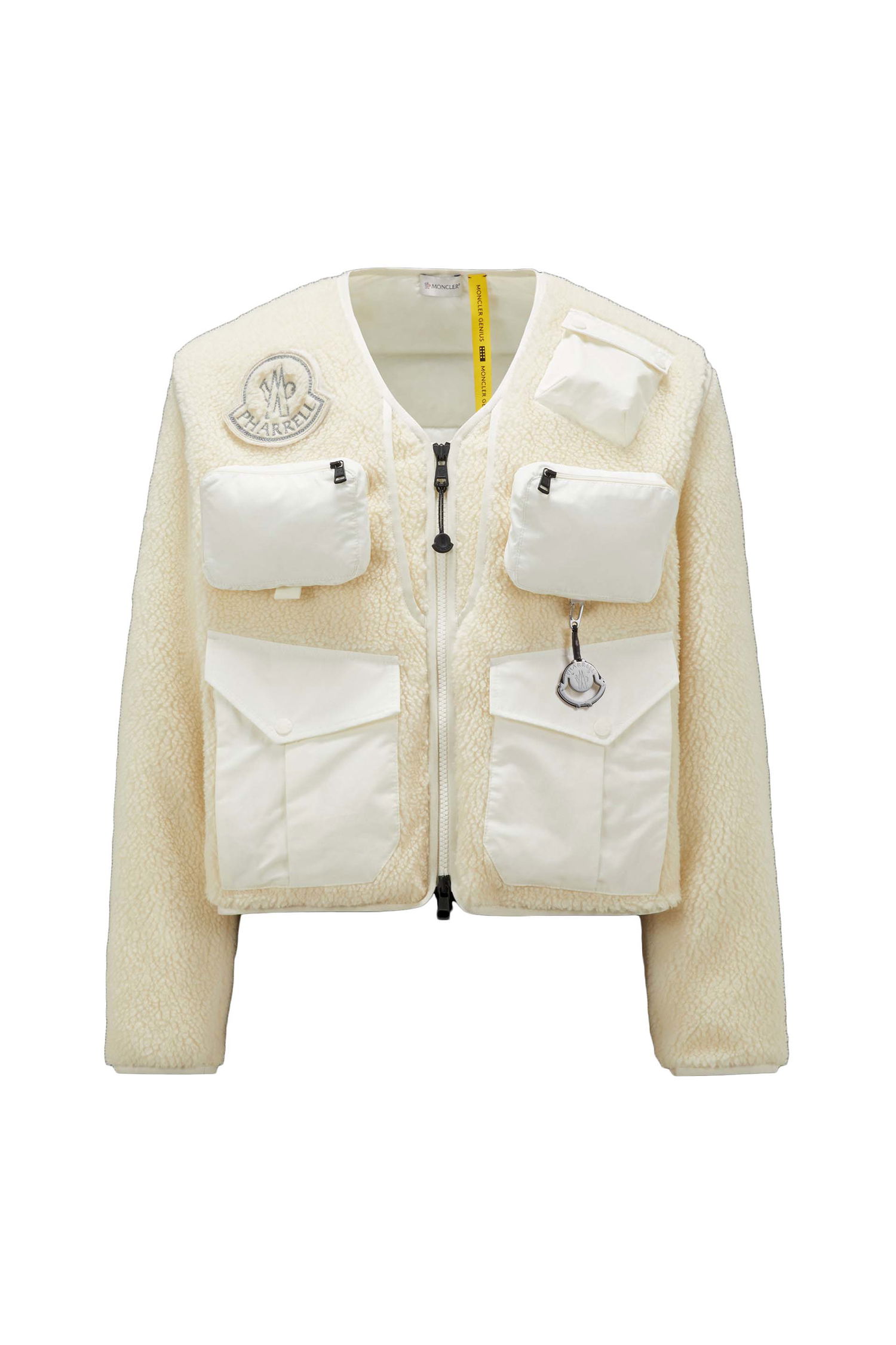 Пуловер Moncler Pharrell x Padded Teddy Cardigan Бяло | I209R8G00001M3417032, 0