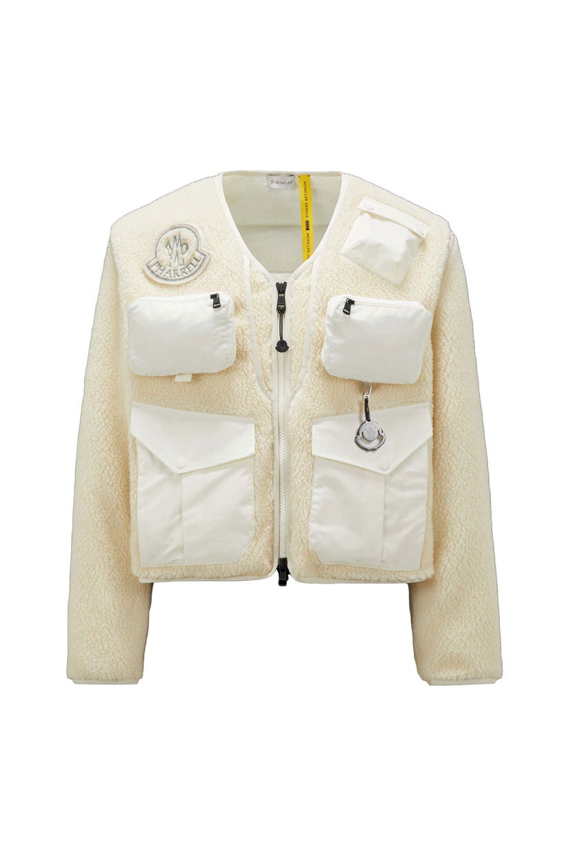 Пуловер Moncler Pharrell x Padded Teddy Cardigan Бяло | I209R8G00001M3417032