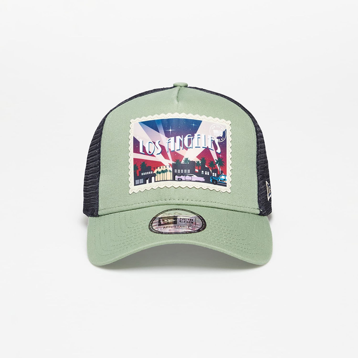 Шапка с козирка New Era Los Angeles Postcard Jade 9Forty A-Frame Trucker Cap Зелено | 60285024, 0