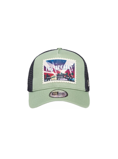 Шапка с козирка New Era Los Angeles Postcard Jade 9Forty A-Frame Trucker Cap Зелено | 60285024