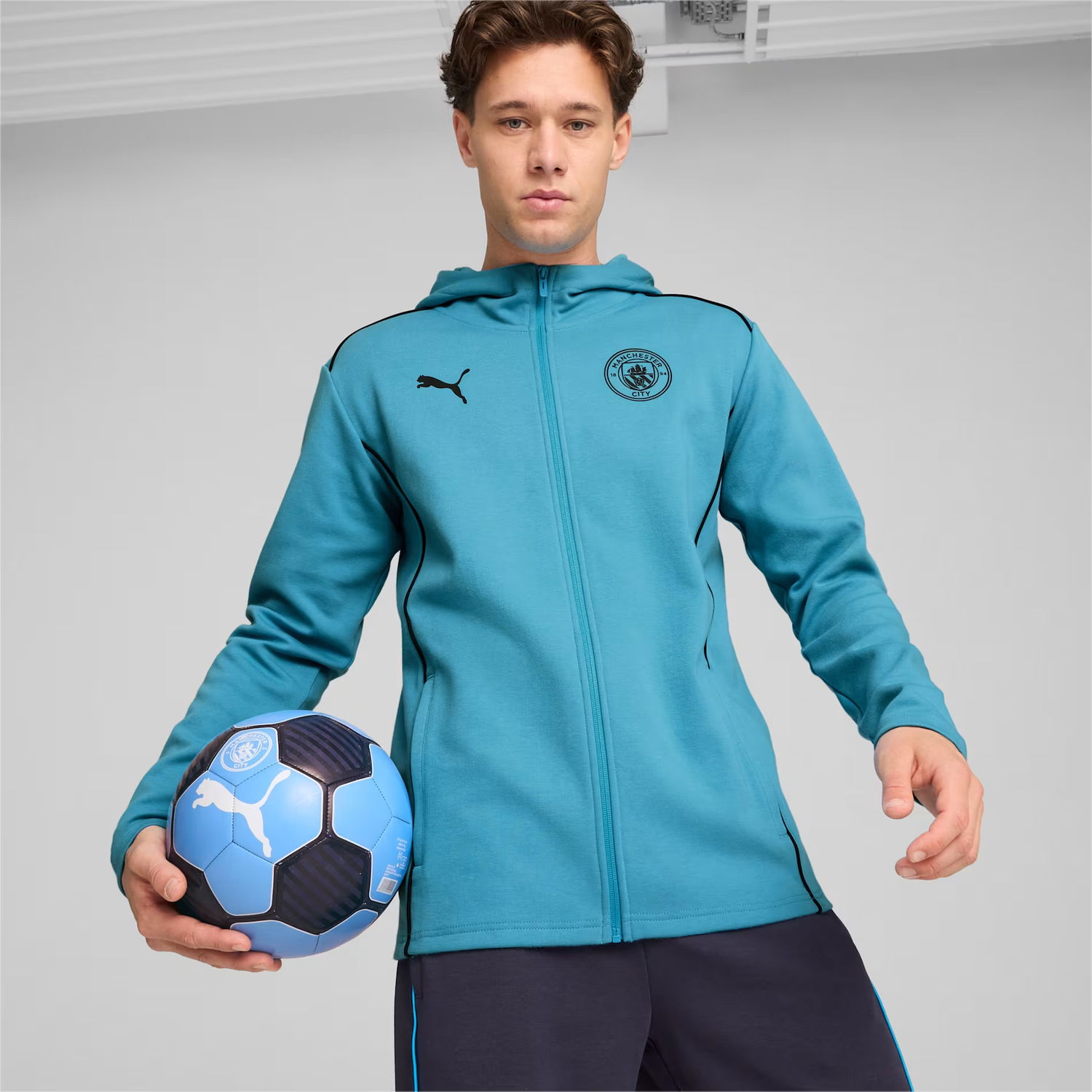 Яке Puma MCFC Casuals Hooded Jkt Тюркоазено | 777565-31, 1