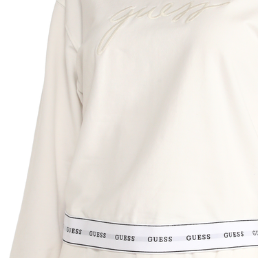 Пуловер GUESS Guess Carrie Round Neck Sweatshirt Бяло | O3YQ01KBS91-H10Q, 2