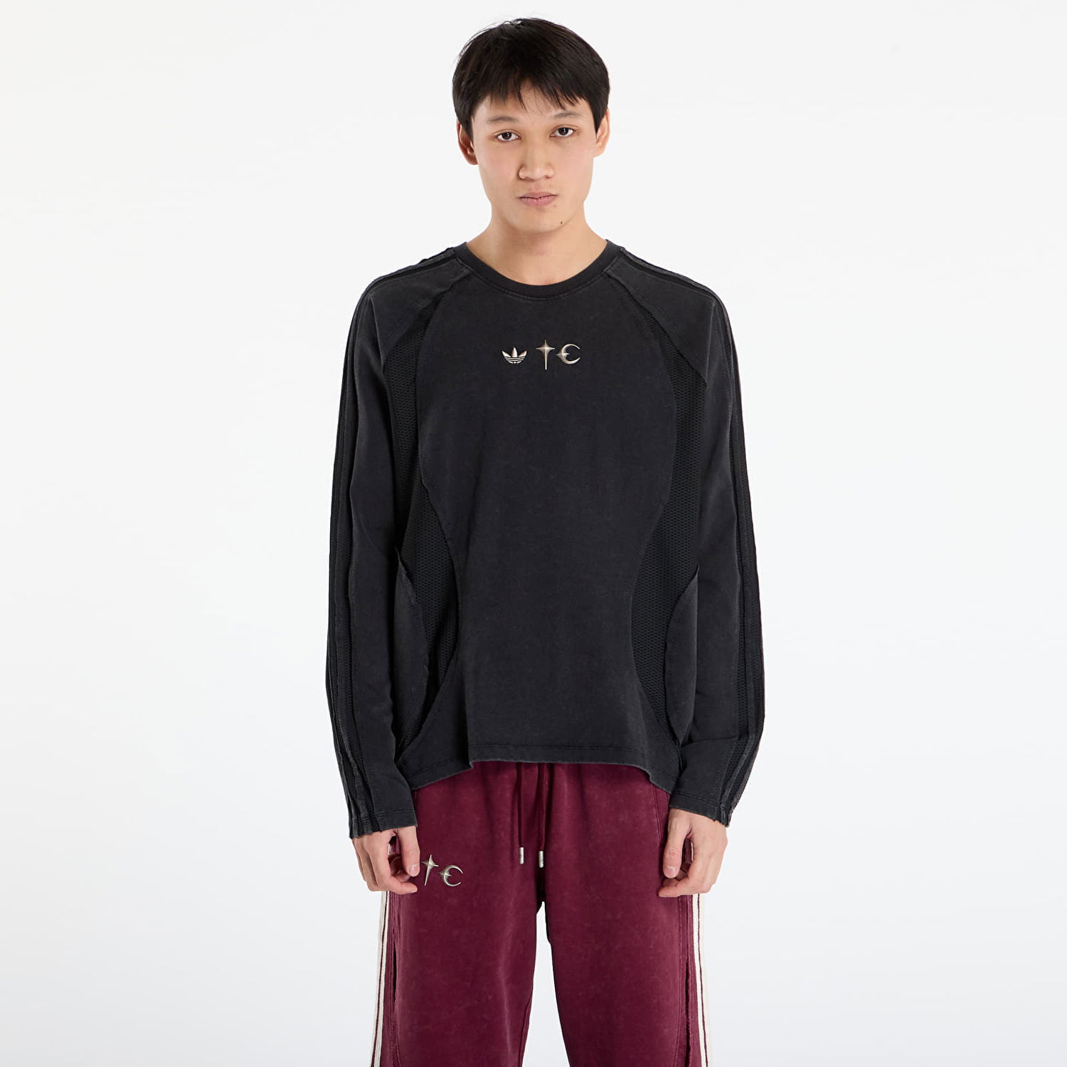 Тениска adidas Originals Thug Club Teamgeist Long Sleeve T-Shirt with Mesh Panels Черно | KC2196, 0