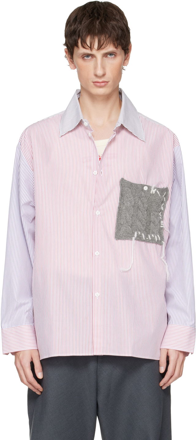 Charles Jeffrey LOVERBOY Oversized Long Sleeve Knitted Patch Shirt