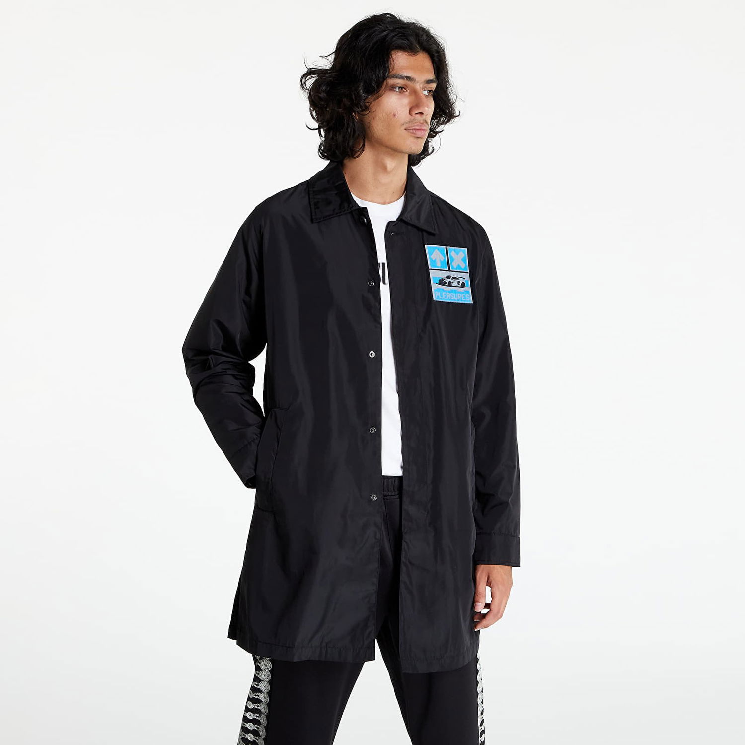 Тренчкот Pleasures Warp Trench Coat Черно | P22F031 BLACK, 0