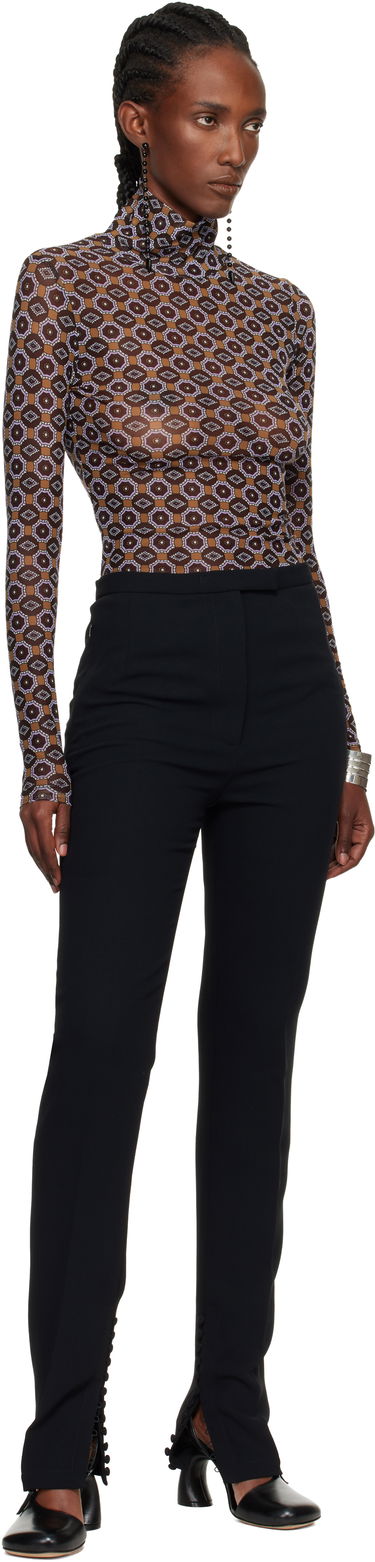 Тениски и потници Dries Van Noten Dries Van Noten Transparent Mesh Long-Sleeve Turtleneck with Geometric Print Многоцветен | 252-011121-2623, 4