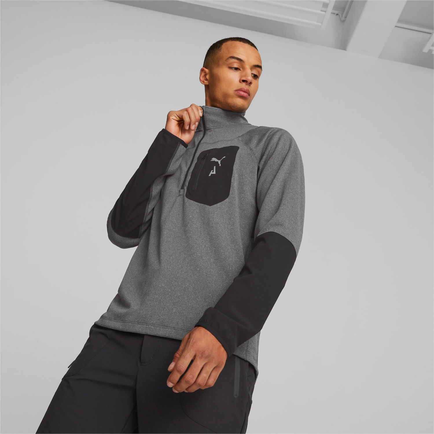Суитчър Puma SEASONS rainCELL Trail Running Half-Zip Pullover Сиво | 523245_01, 1