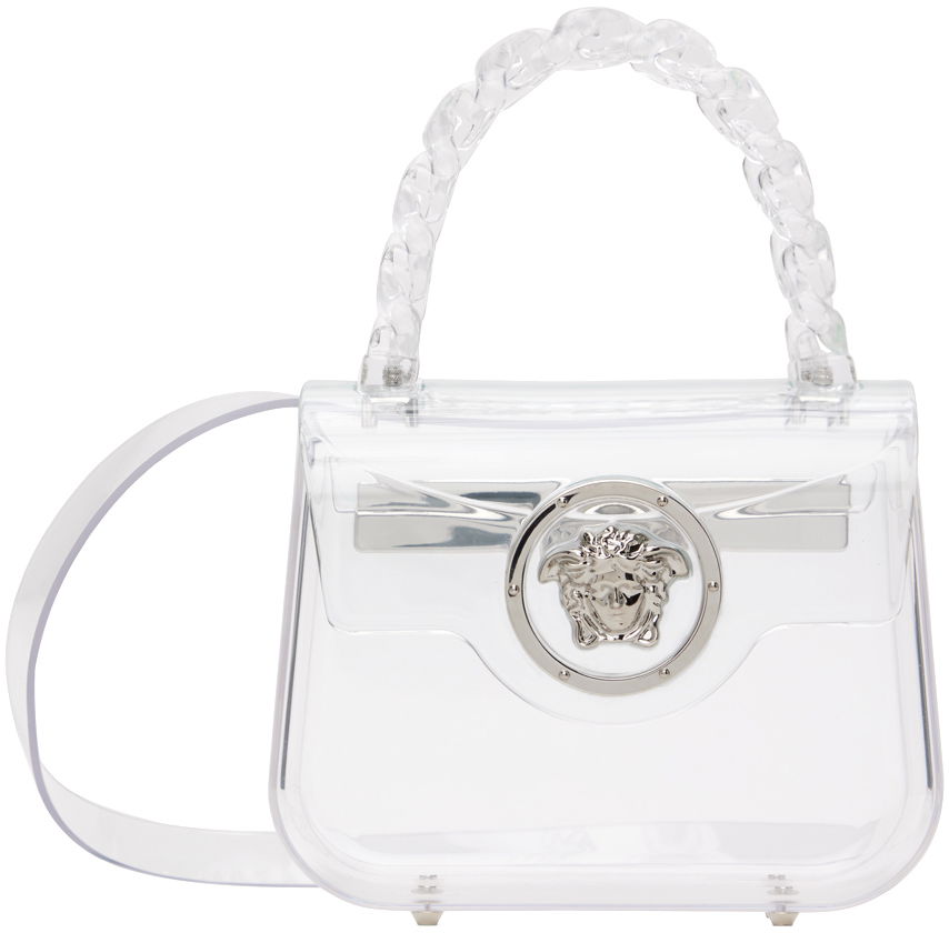 Дамска чанта Versace Transparent 'La Medusa' Mini Bag Бяло | 1003016_1A10580, 0