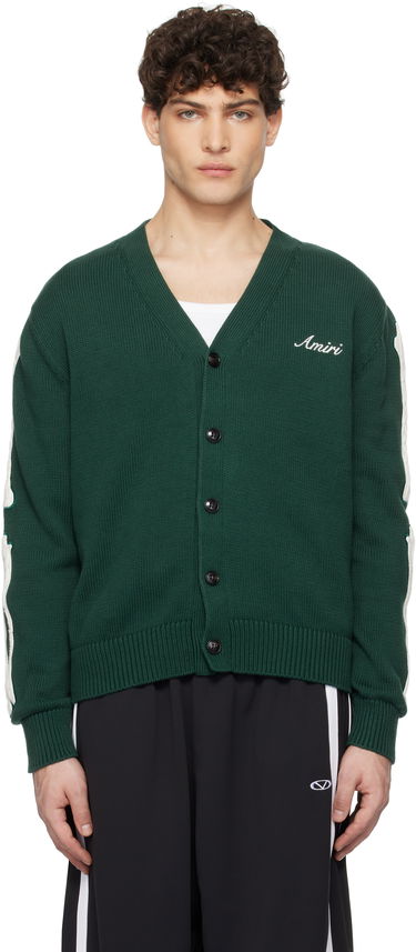 Пуловер AMIRI Amiri Bones Cardigan Зелено | AMKNCD1042, 0