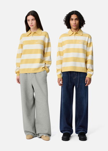 Пуловер AXEL ARIGATO Frey Striped Long-sleeved Polo Sweater Многоцветен | A3315003, 11