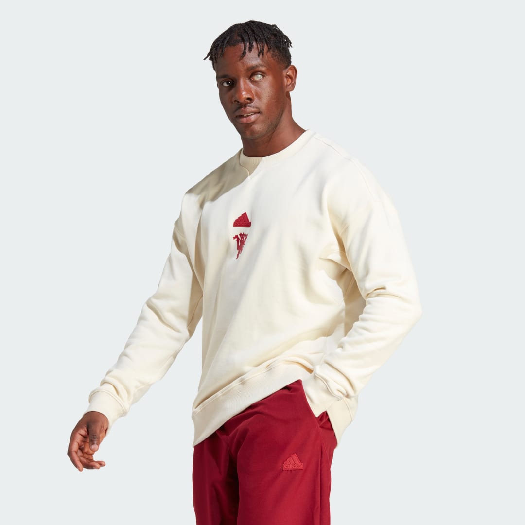 Пуловер adidas Originals Manchester United Lifestyler Бежово | IA8547, 0