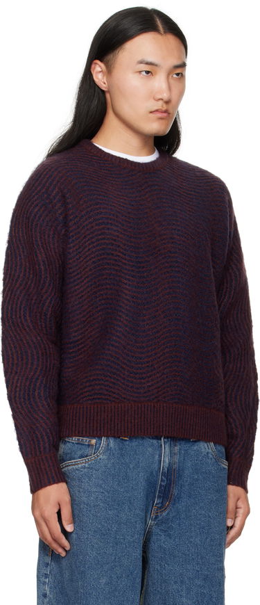 Пуловер Dime Dime Mohair Wave Knit Sweater Бургунди | DIMEFA254BUR, 1