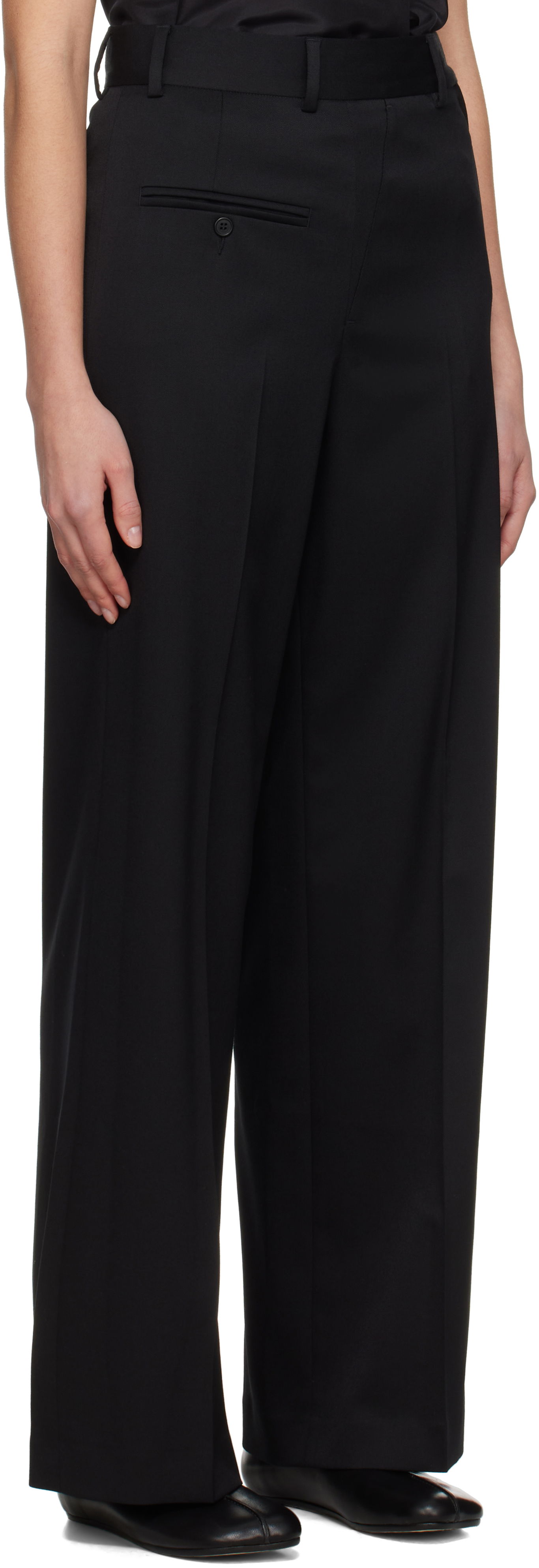 Панталони Maison Margiela MM6 Maison Margiela Twist Wool Blend Trousers Черно | S52KA0516 S47848, 1