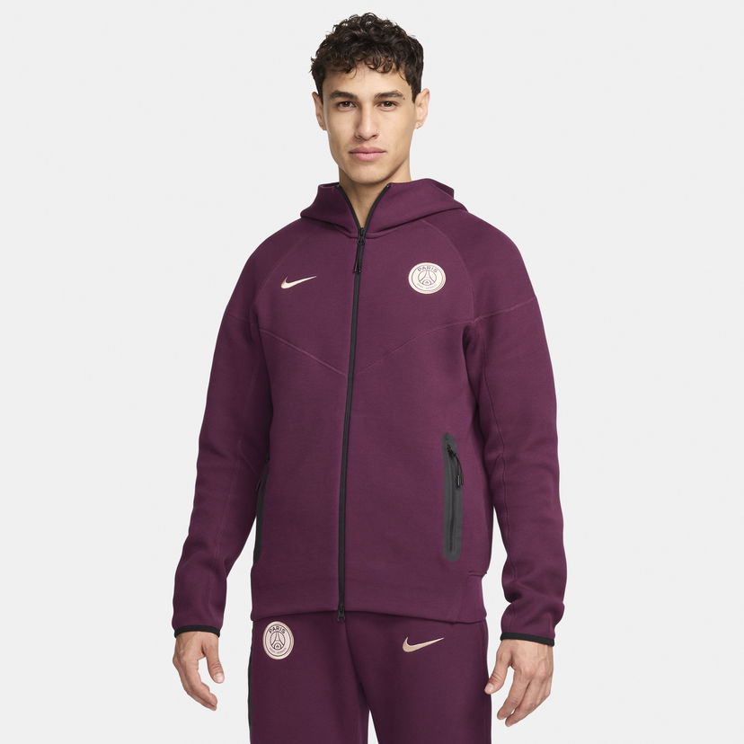 Суитчър Nike Paris Saint-Germain Tech Fleece Windrunner Бургунди | FZ4689-610