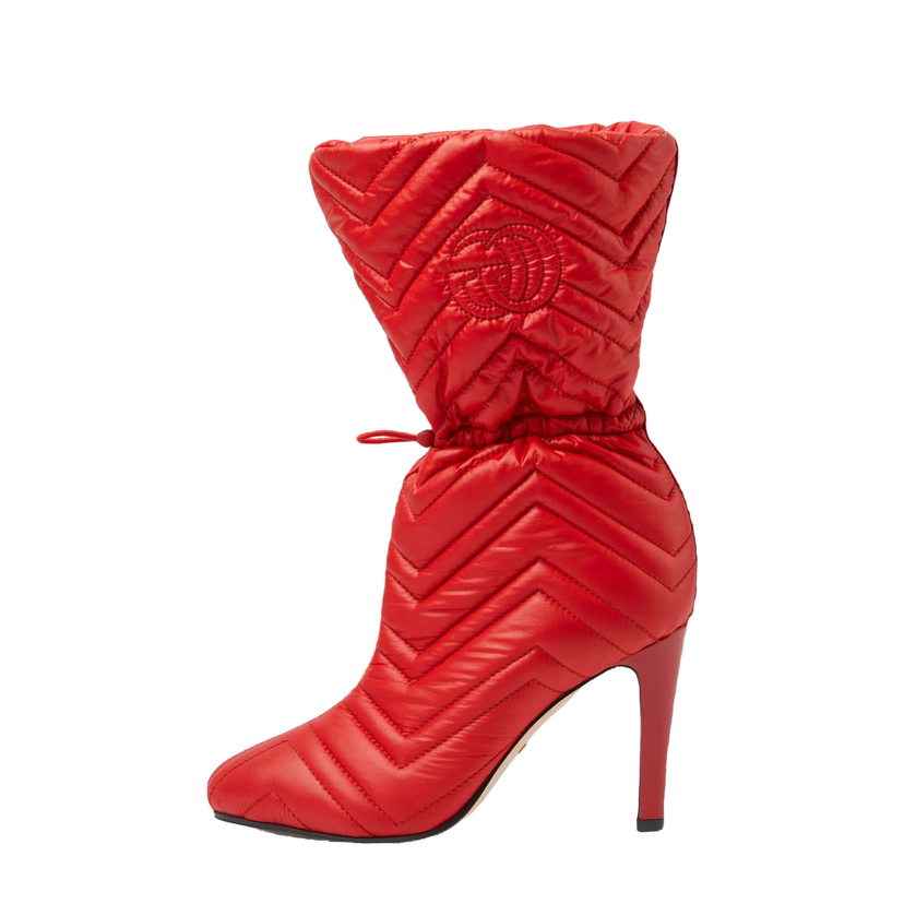 Кецове и обувки Gucci Matelasse 95mm Ankle Boots Червено | 719834 FAAUV 6447