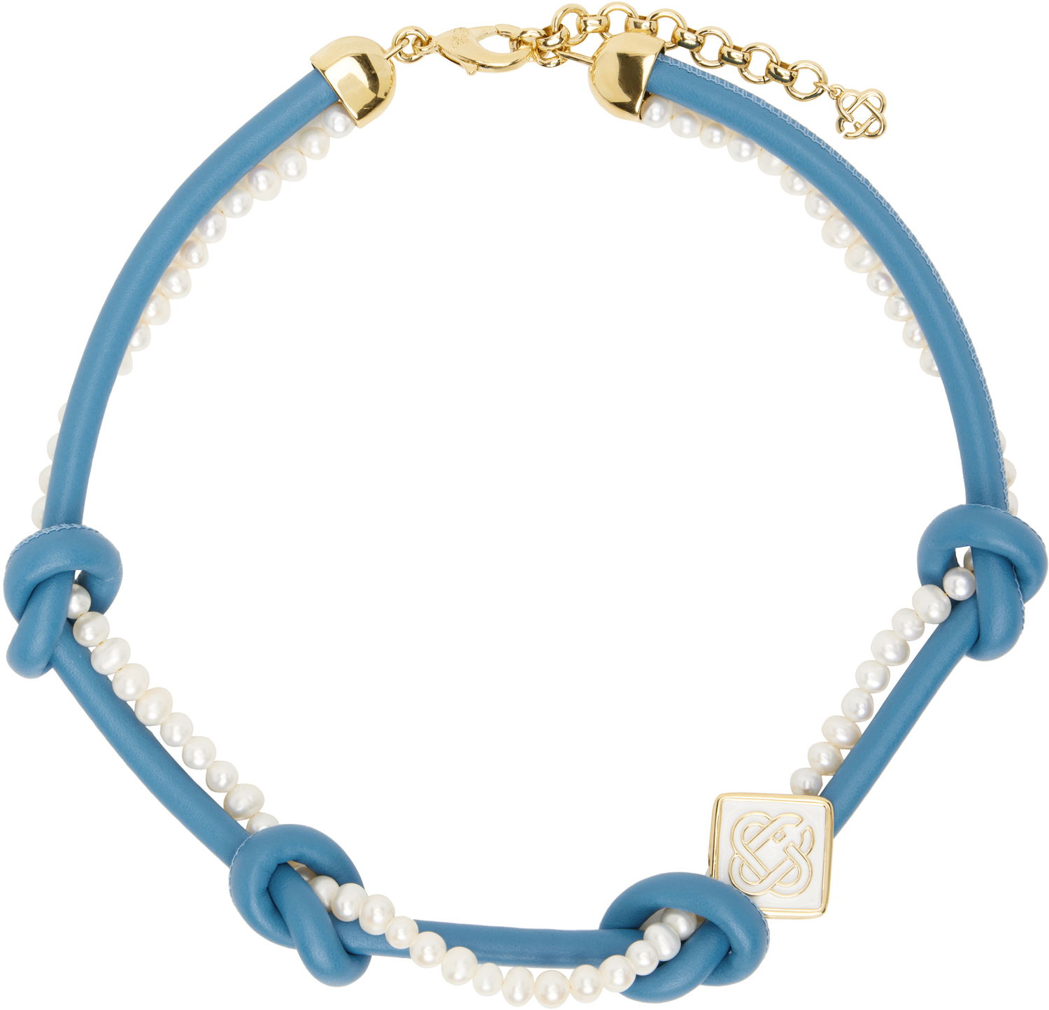 Колие Casablanca Casablanca Knotted Pearl Necklace Синьо | AS25-JW-264-01, 0