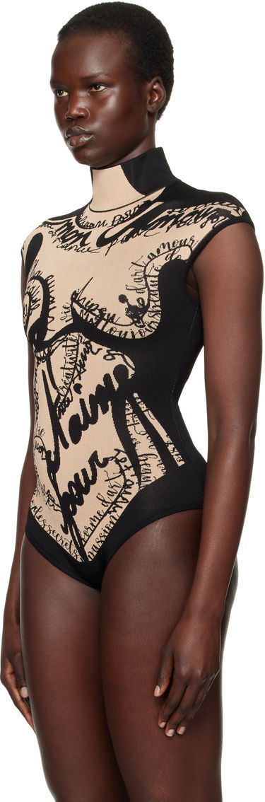 боди Balmain Balmain Jacquard Knit Torso Bodysuit Бежово | EF1BC025KH95, 3