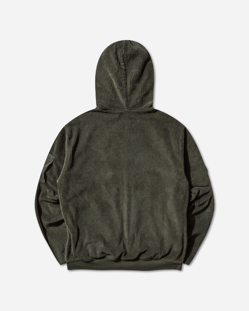 Суитчър C.P. Company Corduroy Zipped Hoodie Зелено | 19CMSS217A-110472G 978