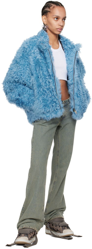 Яке ERL ERL Stand Collar Shearling Jacket Синьо | ERL08J001, 3