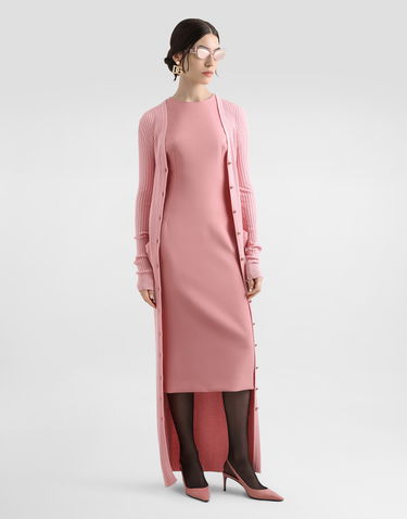 Пуловер Dolce & Gabbana Dolce & Gabbana Women's Long Ribbed Wool Cardigan Розово | FXV37TJCVXGF2528, 1