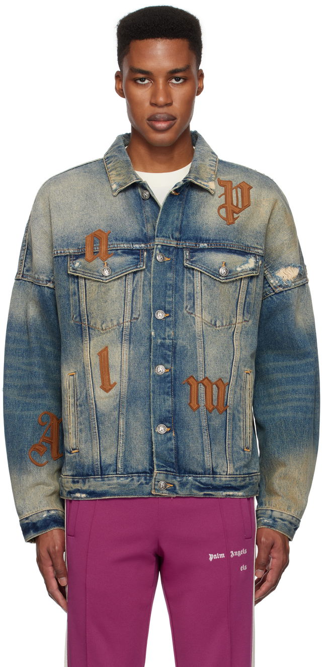 Oversize Logo Patches Denim Jacket