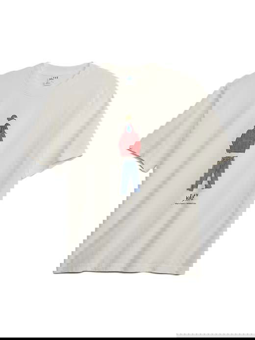 Тениска GAP Re-Issue × Sean Wotherspoon Graphic Logo T-Shirt New Off White Бяло | 837647, 0