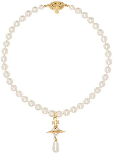 Колие Vivienne Westwood Pearl Drop Choker Necklace Металик | 63030008-02R118-CN, 0