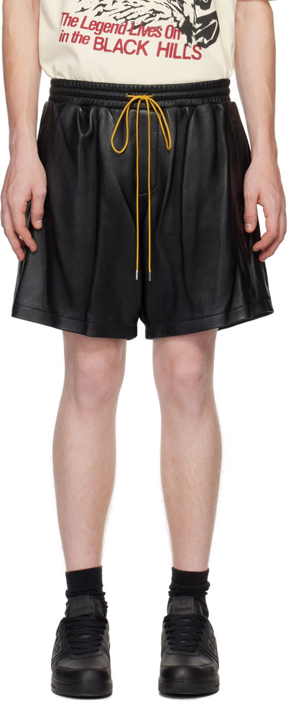 Къси панталони Rhude Leather Shorts Черно | RHSS22SH420363720372, 0