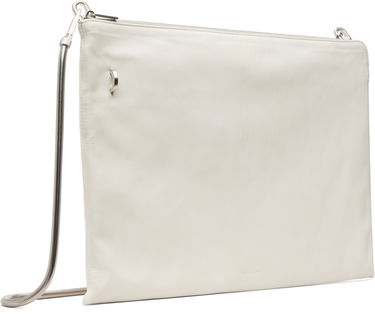 Чанта през рамо Rick Owens Concordians Leather Pouch with Silver-tone Chain Strap Бяло | RR02E1417 LBHH, 1