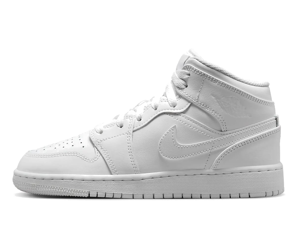 Кецове и обувки Jordan Air Jordan 1 Mid Triple White GS Бяло | 554725-136, 0