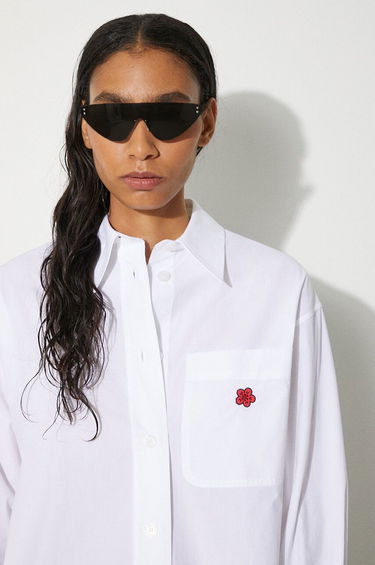 Риза KENZO Kenzo Boke Flower Oversized Relaxed Fit Shirt Бяло | FE62CH2569LS.01, 4