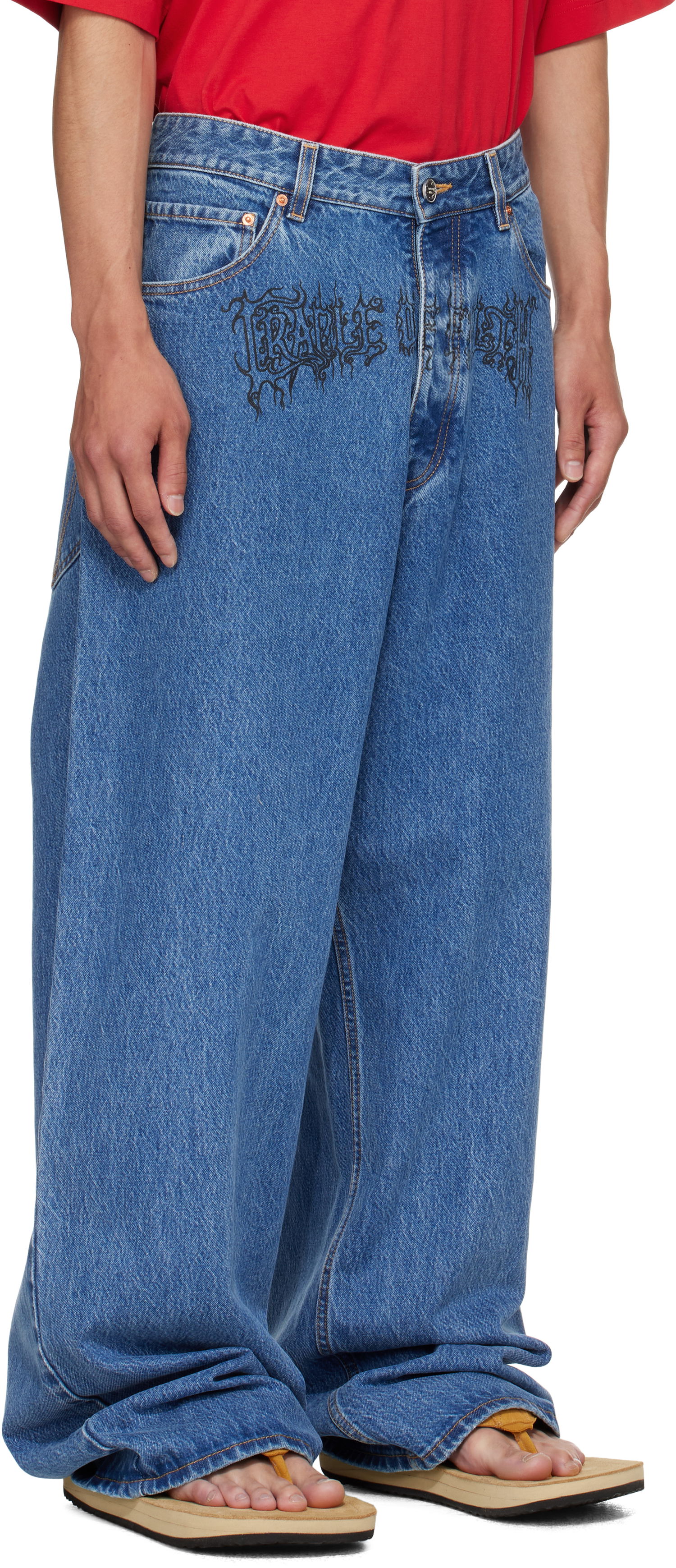 Дънки VETEMENTS Vetements Cradle of Filth Baggy Jeans Синьо | UH76DP150LB2, 1
