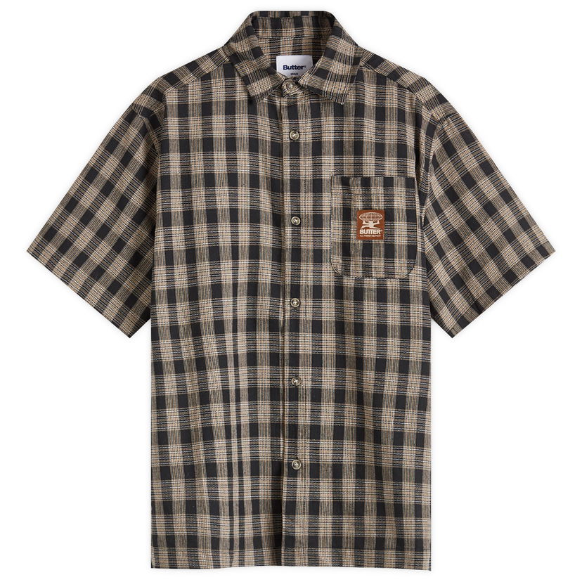 Риза Butter Goods Terrain Short Sleeve Shirt Черно | BG243404-BLK