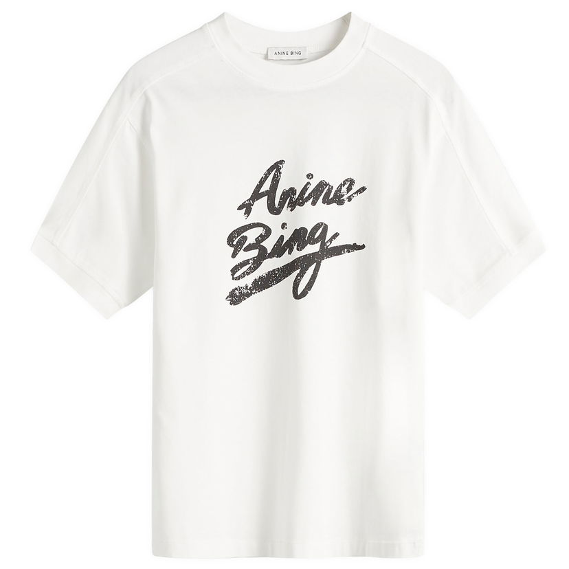 Тениска Anine Bing Jaylin Signature T-Shirt Бяло | A-08-10524-IVY1