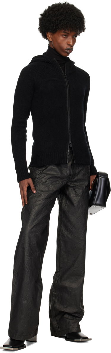 Суитчър HELIOT EMIL Cashmere Zip-Up Hoodie Черно | AW24_W_07_066_BLK01, 3