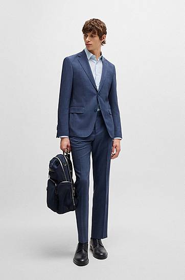 Риза BOSS Slim Fit Anti-Bacterial Oxford Shirt Синьо | 50533421, 1