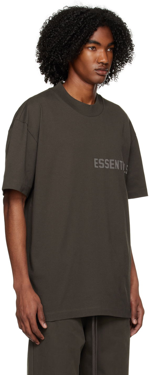 Тениска Fear of God Fear of God ESSENTIALS Crewneck T-Shirt Кафяво | 125BT222000F, 1