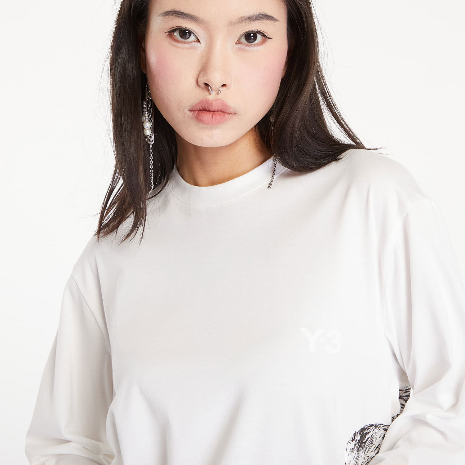 Тениска Y-3 Graphic Long Sleeve Tee UNISEX Core White Бяло | IX0404, 1