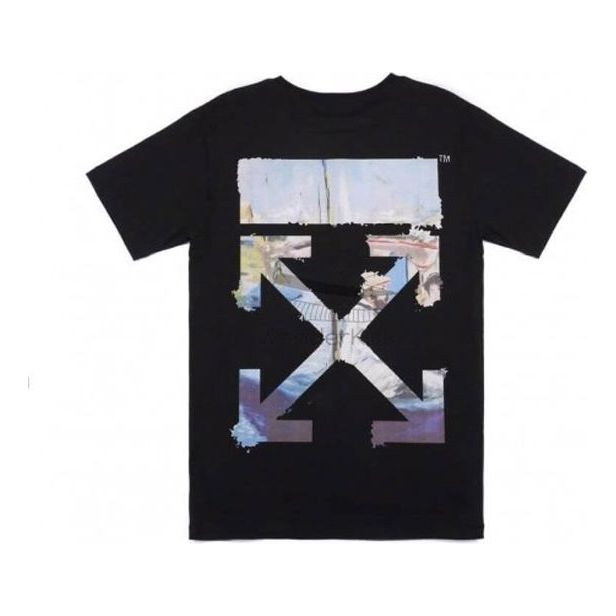 Тениска Off-White Oversize Painting Arrow Print T-Shirt Черно | OMAA038R191850121088, 0