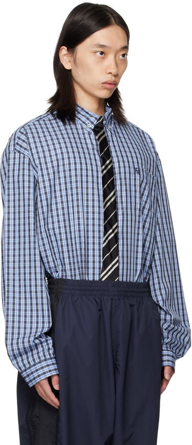Риза VETEMENTS Vetements Tie Gingham Shirt Синьо | UH76SH280CN, 4