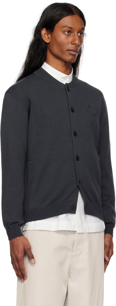 Пуловер MAISON KITSUNÉ Maison Kitsuné Fox Head Embroidered Cardigan Жълто | OM02135KT1135, 4