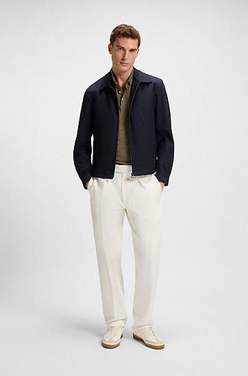 Поло тениска BOSS BECKHAM x BOSS Linen Polo Shirt Зелено | 50552246, 1