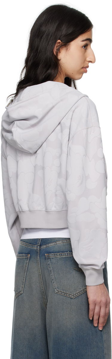 Суитчър BAPE BAPE Jacquard One Point Cropped Zip Hoodie Сиво | 001ZPL302013L, 2