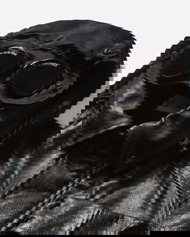 Яке C.P. Company Slam Jam Leather Mille Jacket with Goggle Hood Черно | 19CSOW700S 001, 4