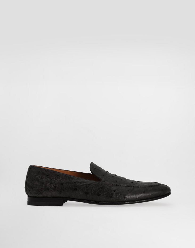 Аксесоари Dolce & Gabbana Dolce & Gabbana Ostrich Leather Loafers Черно | A50716AE43680999