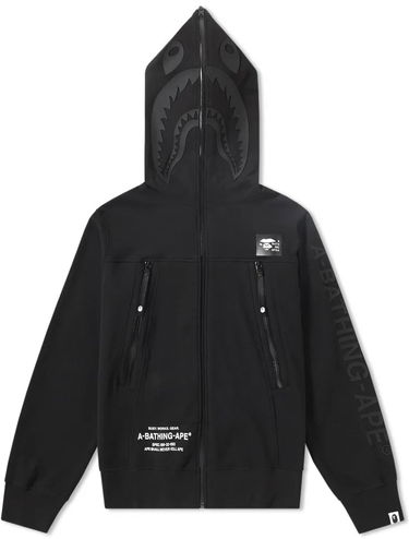 Суитчър BAPE Double Knit Shark Full Zip Hoodie Черно | 001ZPD701003X-BLK, 0