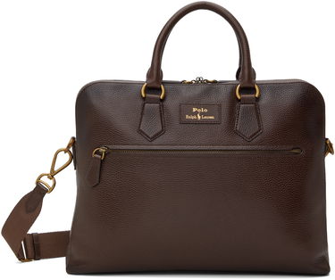 Дамска чанта Polo by Ralph Lauren Ralph Lauren Pebble Leather Commuter Briefcase Кафяво | 405962458002, 0