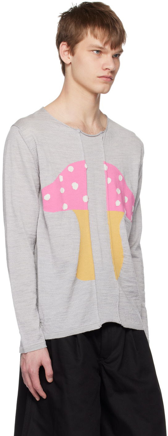 Пуловер Comme des Garçons Comme des Garçons Shirt Brett Westfall Edition Mushroom Intarsia Sweater Сиво | FK-N003-051, 1