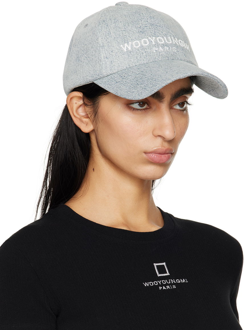 Шапка с козирка WOOYOUNGMI WOOYOUNGMI Embroidered Denim Baseball Cap Сиво | W241AC52, 1