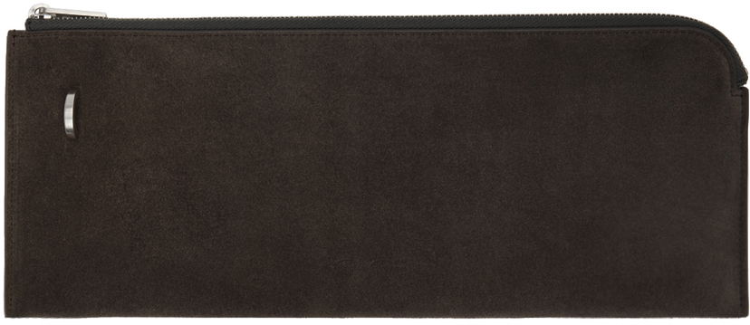 Портфейл Rick Owens Suede Zip Pouch Кафяво | RA01D0415 LCS